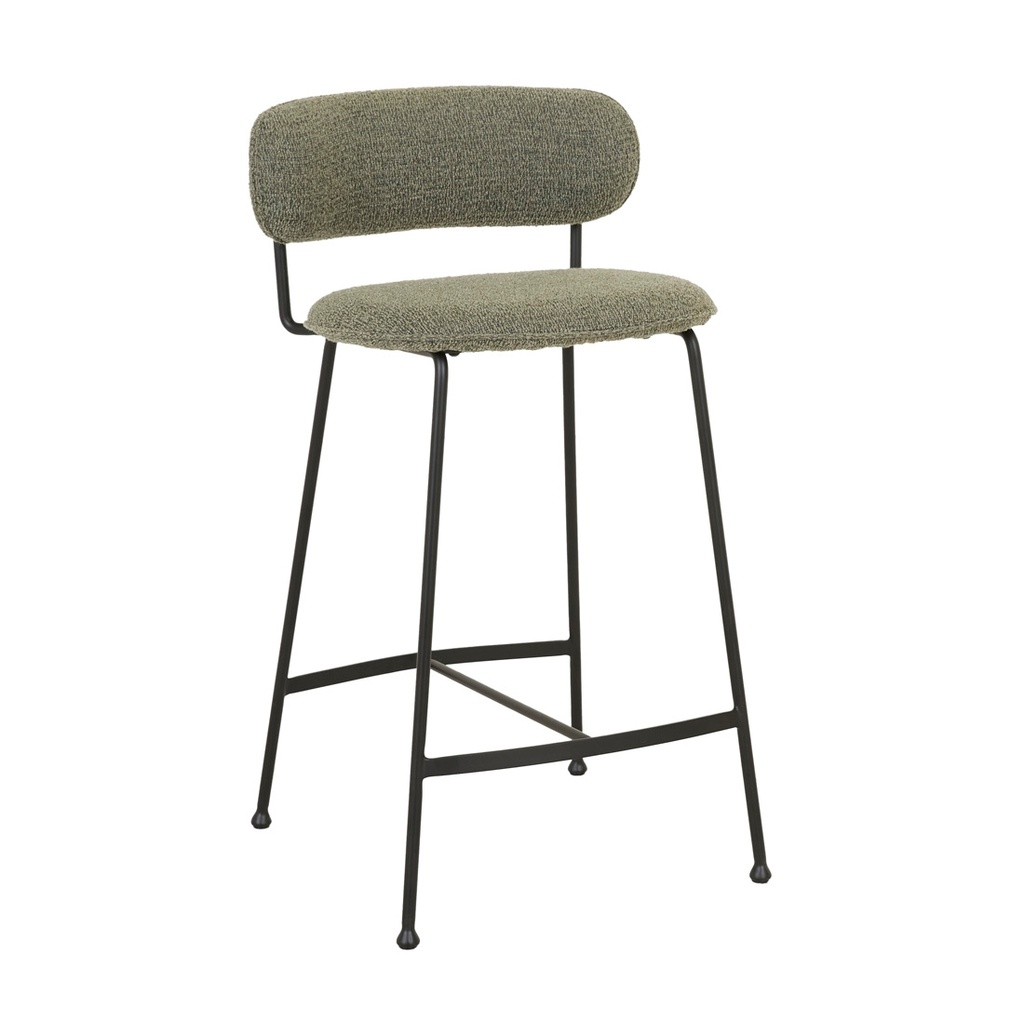 [PICCOLO-BARSTOOL-MOSS-TWEED-BLACK-METAL-BS-PICC-X-BLACK-METAL] Piccolo Barstool - Moss Tweed - Black Metal