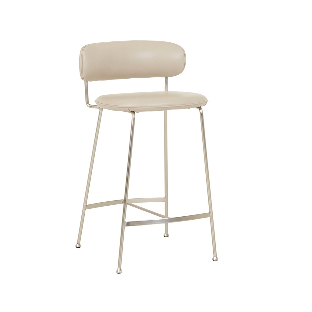 [PICCOLO-BARSTOOL-SANDSTONE-PU-BRUSHED-CHROME-BS-PICC-X-BRUSHED-CHROME] Piccolo Barstool - Sandstone PU - Brushed Chrome