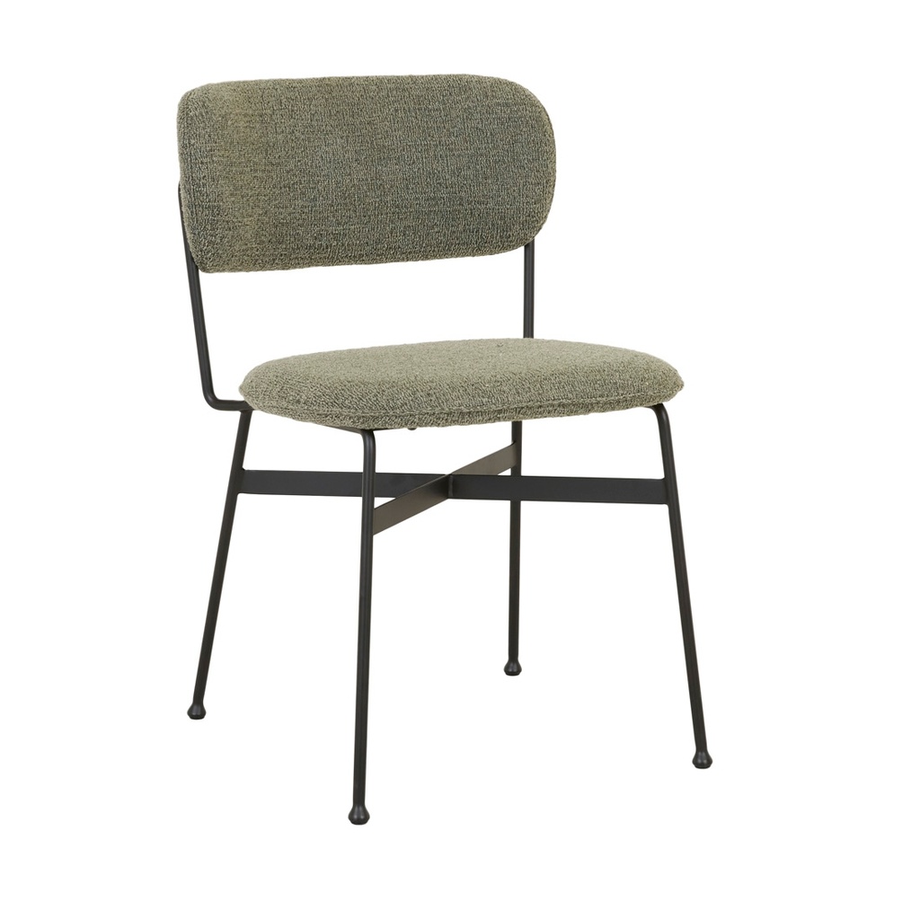 [PICCOLO-DINING-CHAIR-MOSS-TWEED-BLACK-METAL-CH-PICC-BLACK-METAL] Piccolo Dining Chair - Moss Tweed - Black Metal