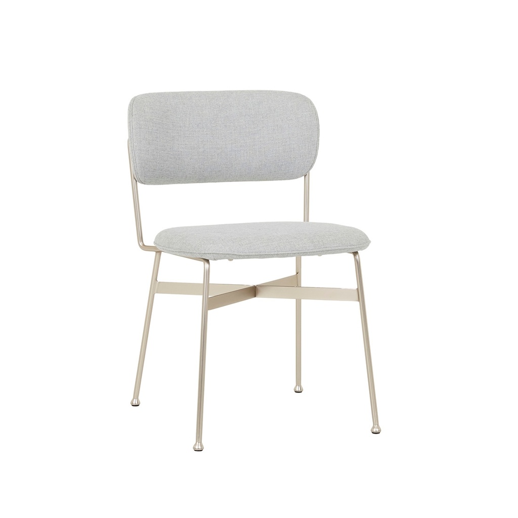 [PICCOLO-DINING-CHAIR-SKY-TWEED-BRUSHED-CHROME-CH-PICC-BRUSHED-CHROME] Piccolo Dining Chair - SKY TWEED - Brushed Chrome
