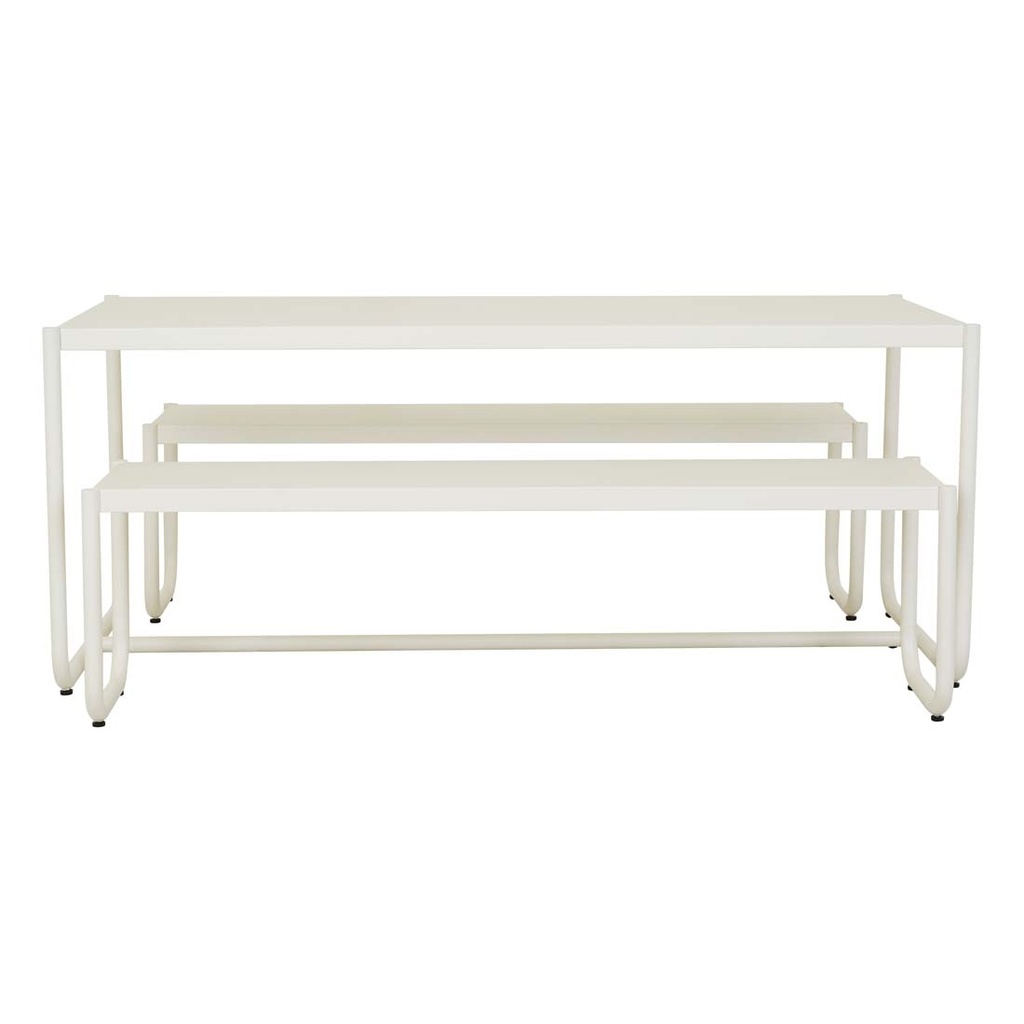 [PIER-CURVE-DINING-SET-TABLE-WHITE-DT-PIER-CRV-6S] Pier Curve Dining Set Table - White