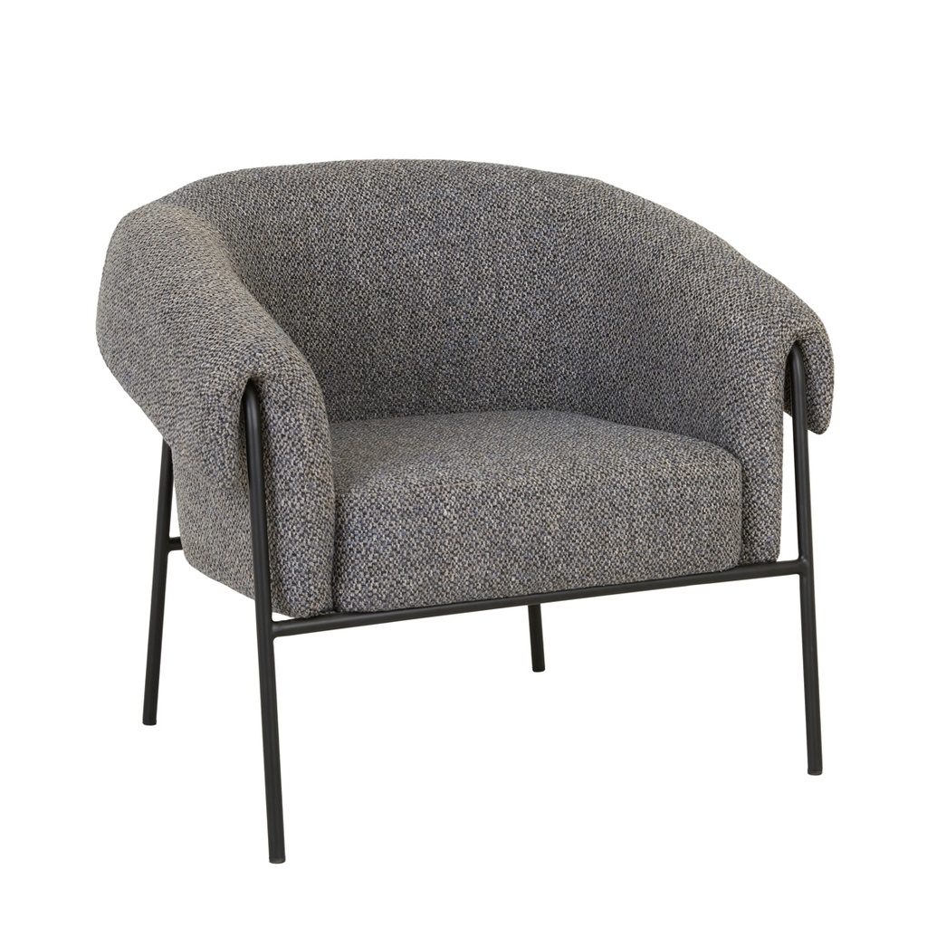 Sid Occasional Chair - Midnight Tweed - Black Metal