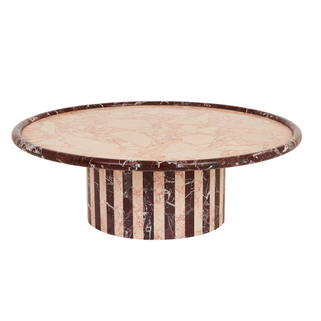[PIPPA-STRIPE-COFFEE-TABLE-BLUSH-DAPPLE-SANGRIA-CTO-PIPPA-STR-MAR-SANGRIA] Pippa Stripe Coffee Table - Blush Dapple - Sangria