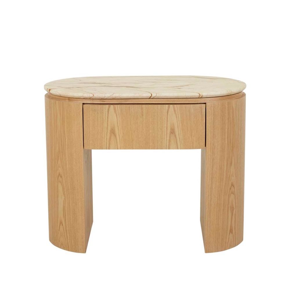 [PLUTO-OPEN-BEDSIDE-MATT-BROWN-VEIN-MARBLE-NATURAL-ASH-SIDE-PLU-OPN-MAR-NATURAL-ASH] Pluto Open Bedside - Matt Brown Vein Marble - Natural Ash