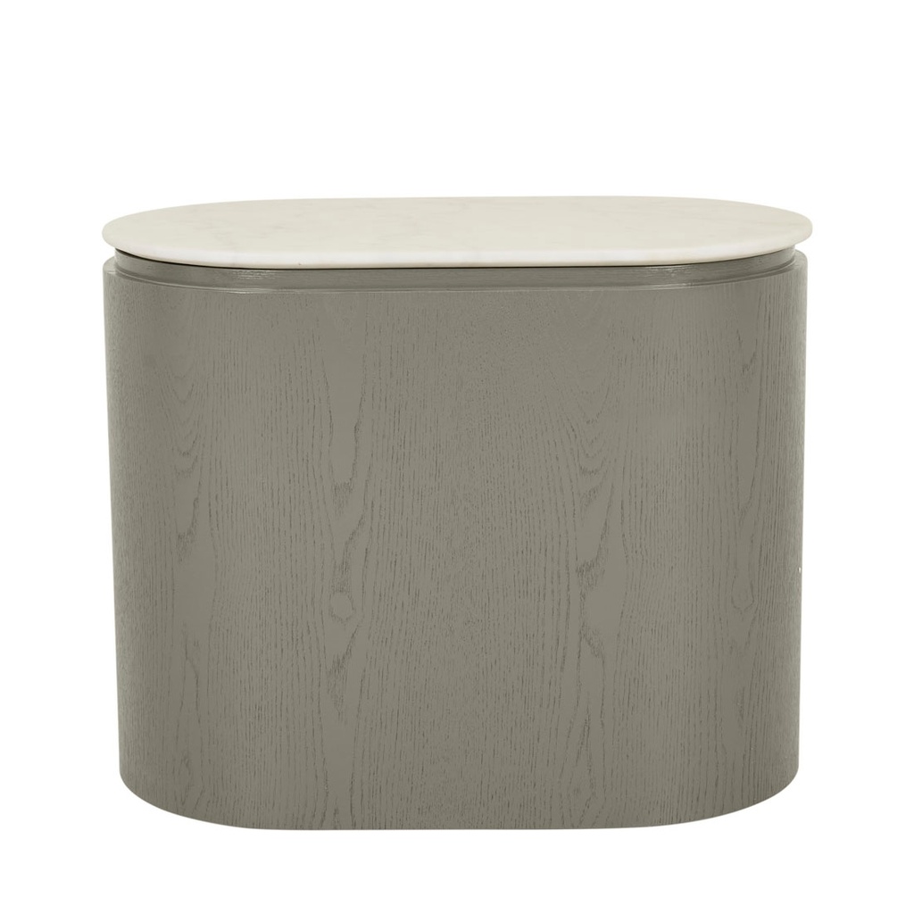 Pluto Oval Marble Side Table - White Marble - Snowgum