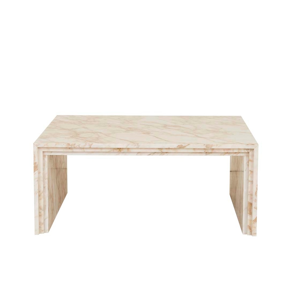 [PONTE-COFFEE-TABLE-GOLDEN-WHITE-MARBLE-CTS-PON-X] Ponte Coffee Table - Golden White Marble