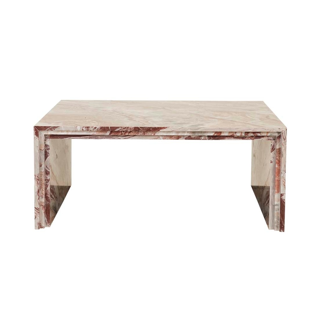 [PONTE-COFFEE-TABLE-MONICA-RED-MARBLE-CTS-PON-X] Ponte Coffee Table - Monica Red Marble