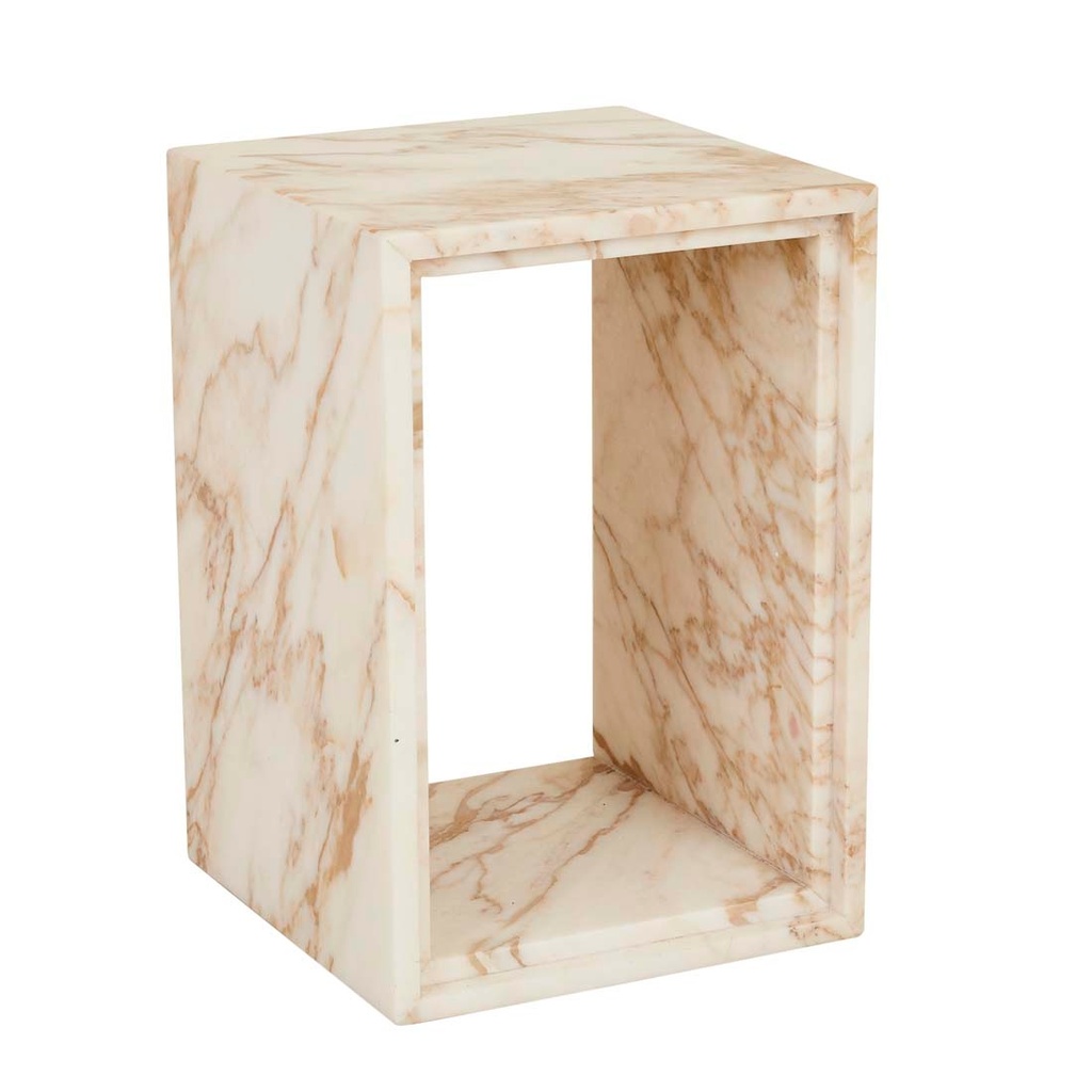 [PONTE-SIDE-TAB-E-GOLDEN-WHITE-MARBLE-LTS-PON-X] Ponte Side Table - Golden White Marble