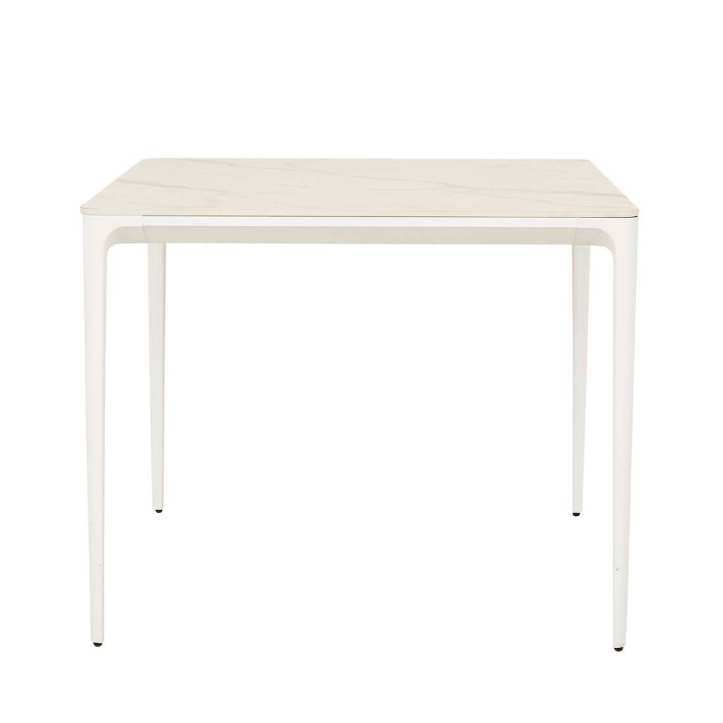 [PORTSEA-CLASSIC-SQUARE-DINING-TABLE-WHITE-STONE-WHITE-DT-POR-CLA-SQ-4S-WHITE] Portsea Classic Square Dining Table - White Stone - White
