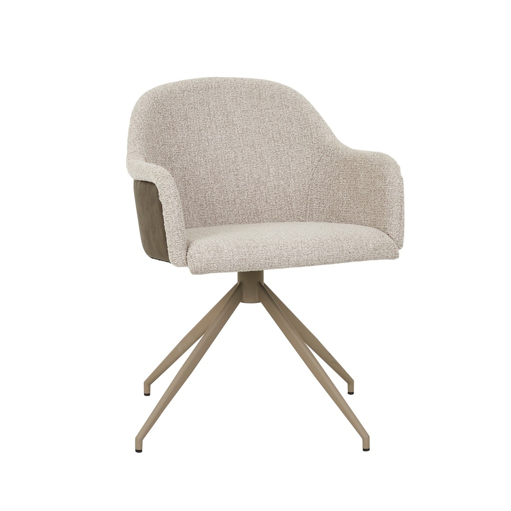 [RILEY-PIPED-SPIDER-LEG-OFFICE-CHAIR-CHAI-BOUCLE-VINTAGE-MATT-DARK-BROWN-PU-CH-RIL-PIP-SPI-OFF-VINTAGE-MATT-DARK-BROWN-PU] Riley Piped Spider Leg Office Chair - Chai Boucle - Vintage Matt Dark Brown PU