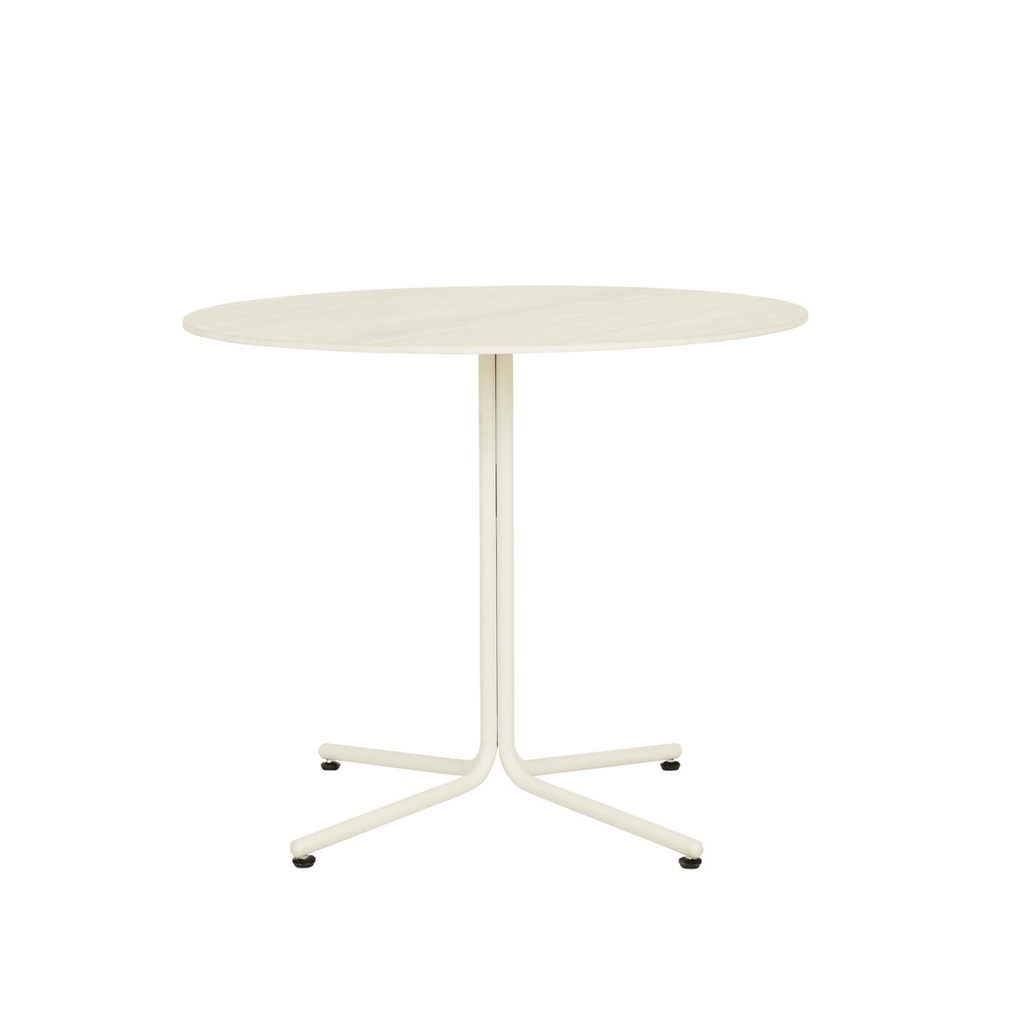 [RILEY-ROUND-DINING-TABLE-TRAVERTINE-CERAMIC-MATT-BONE-DT-RIL-RD-X-MATT-BONE] Riley Round Dining Table - Travertine Ceramic - Matt Bone