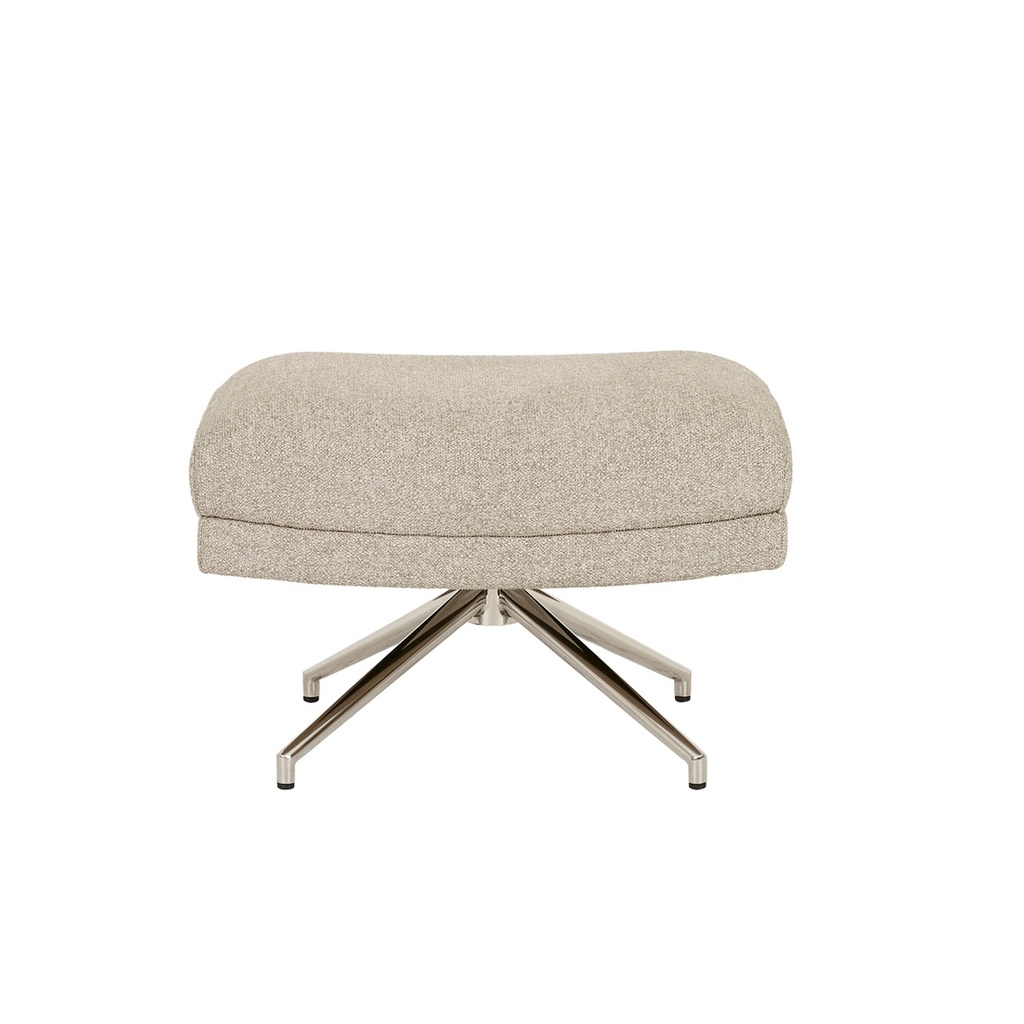 [ROWAN-OTTOMAN-FAWN-SPECKLE-CHROME-CH-ROWAN-OCC-OTT-CHROME] Rowan Ottoman - Fawn Speckle - Chrome