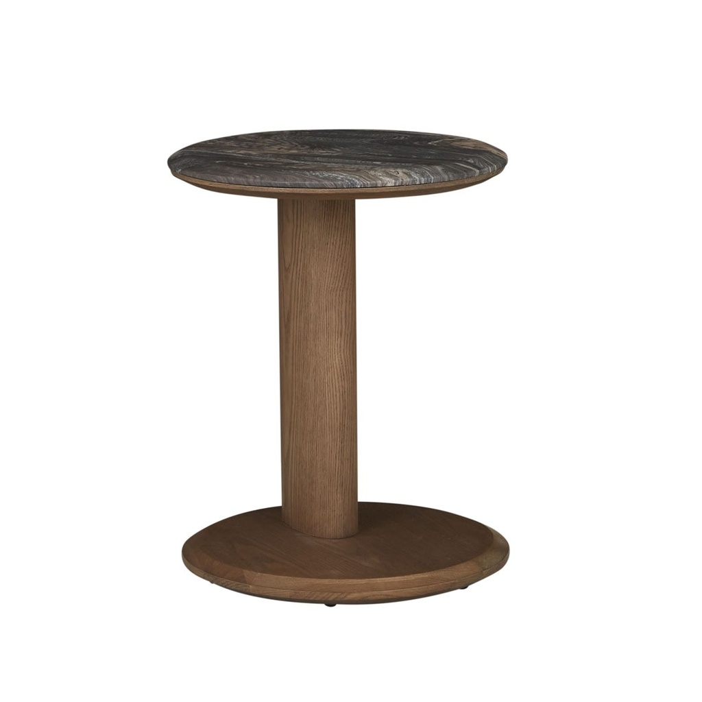 [RUDY-MARBLE-SIDE-TABLE-STORM-MARBLE-SMOKED-ASH-LT-RUDY-MAR-SMOKED-ASH] Rudy Marble Side Table - Storm Marble - Smoked Ash