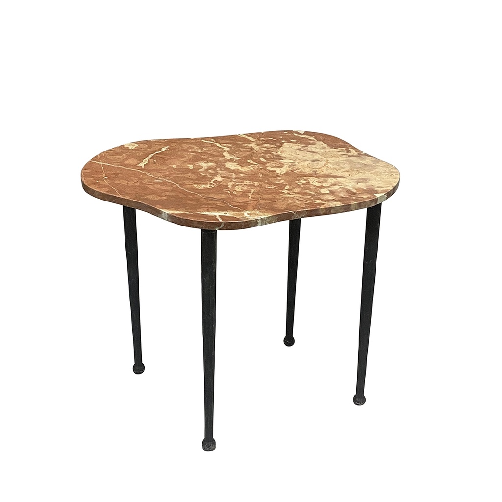 [LT-DALI-SWAY-MAR-EMBER-ANTIQUE-BRASS] Dali Sway Marble Side Table - Ember - Antique Brass