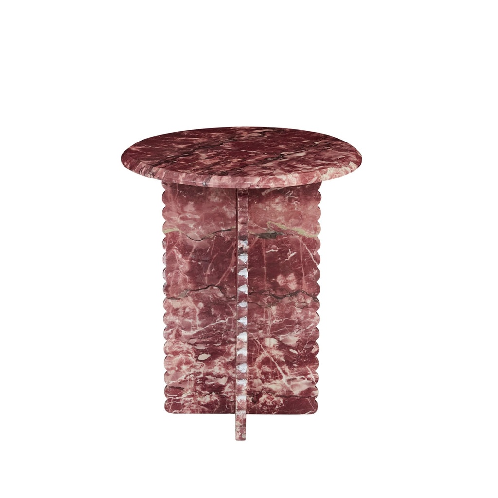 [RUFUS-FLEUR-SIDE-TABLE-CARMINE-MARBLE-LTO-RUF-FLR-X] Rufus Fleur Side Table - Carmine Marble