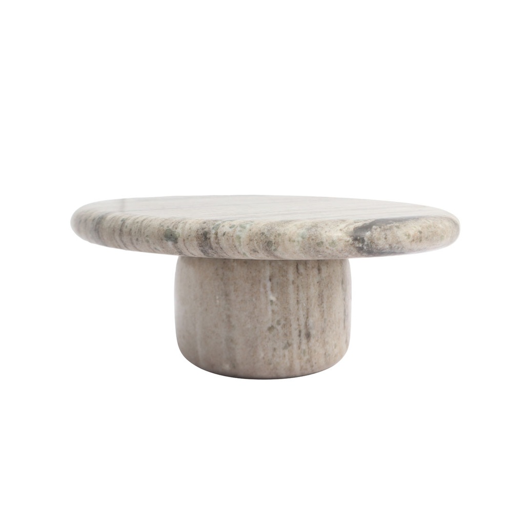[RUFUS-INDRA-FOOTED-PLATE-OAT-MARBLE-DEC-RUF-INDRA-FTD-PLT] Rufus Indra Footed Plate - Oat Marble