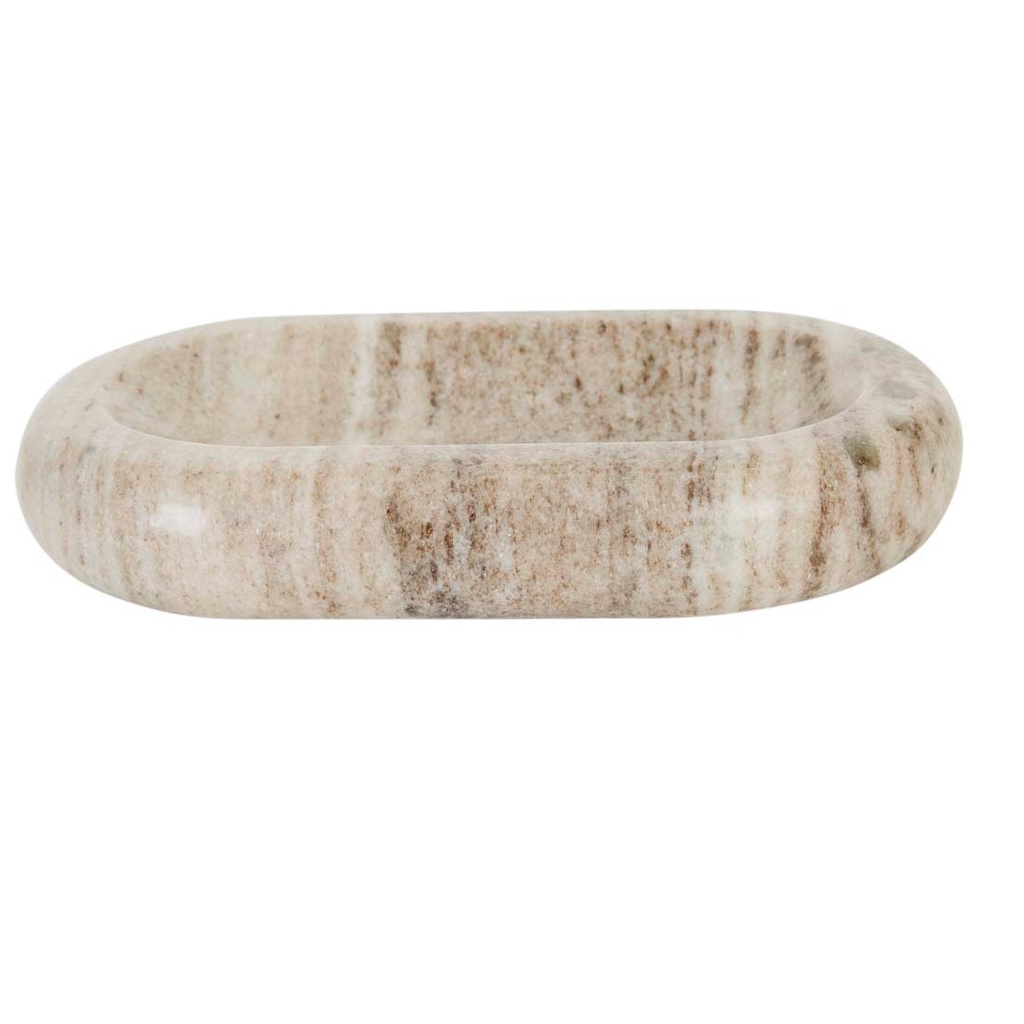 [RUFUS-INDRA-PILL-SHALLOW-BOWL-OAT-MARBLE-DEC-RUF-INDRA-PIL-BOWL-X] Rufus Indra Pill Shallow Bowl - Oat Marble