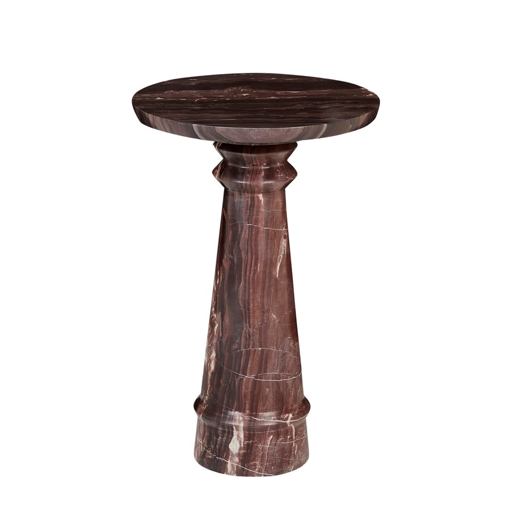 [RUFUS-JEWEL-SIDE-TABLE-CARMINE-MARBLE-LTO-RUF-JWL-X] Rufus Jewel Side Table - Carmine Marble