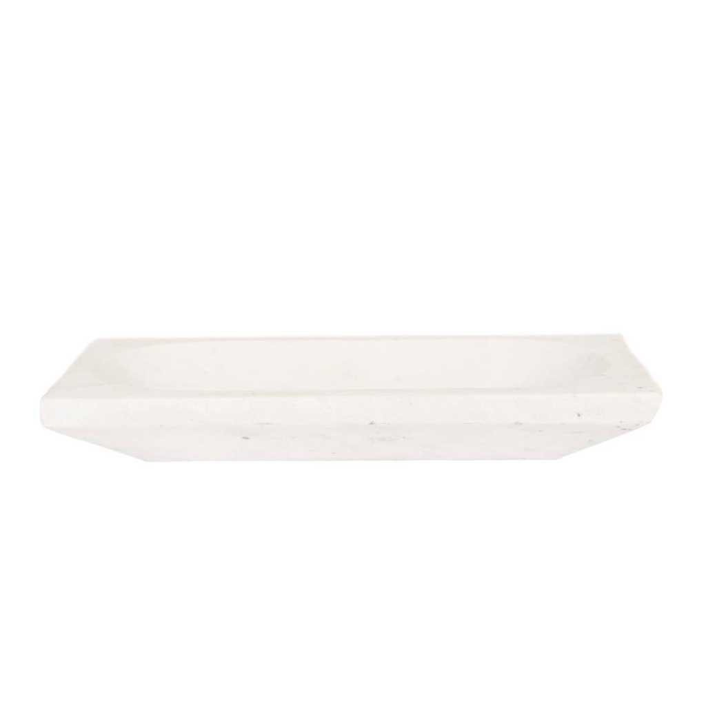 [RUFUS-LUNAR-RECTANGLE-BOWL-WHITE-MARBLE-DEC-RUF-LUN-REC-BOWL-X] Rufus Lunar Rectangle Bowl - White Marble