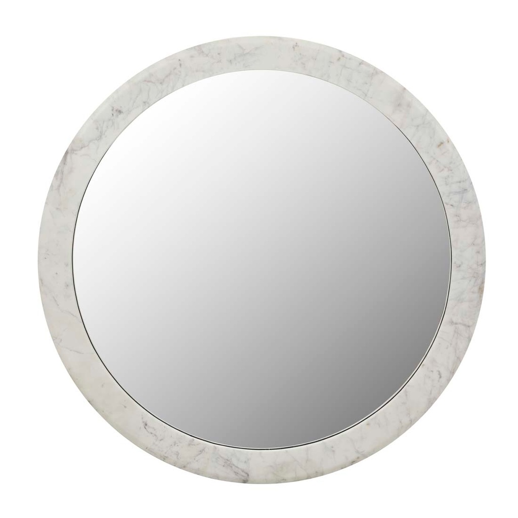 [RUFUS-ROUND-MIRROR-GREY-VEIN-MARBLE-MIR-RUF-RND] Rufus Round Mirror - Grey Vein Marble