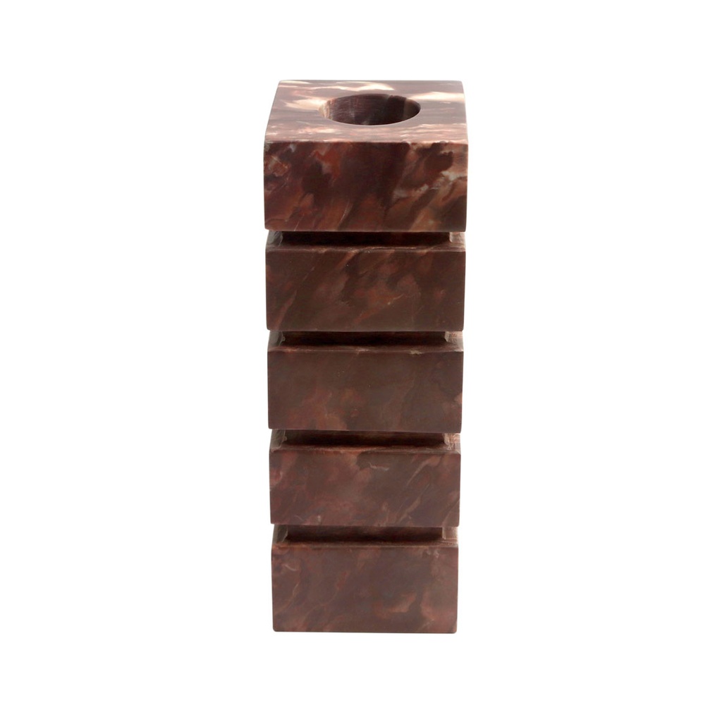 [RUFUS-STRATUM-VASE-LARGE-CARMINE-MARBLE-DEC-RUF-STR-VASE-LG] Rufus Stratum Vase Large - Carmine Marble