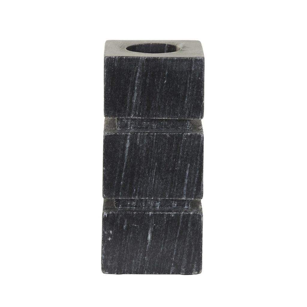 [RUFUS-STRATUM-VASE-SMALL-BLACK-MARBLE-DEC-RUF-STR-VASE-SM] Rufus Stratum Vase Small - Black Marble