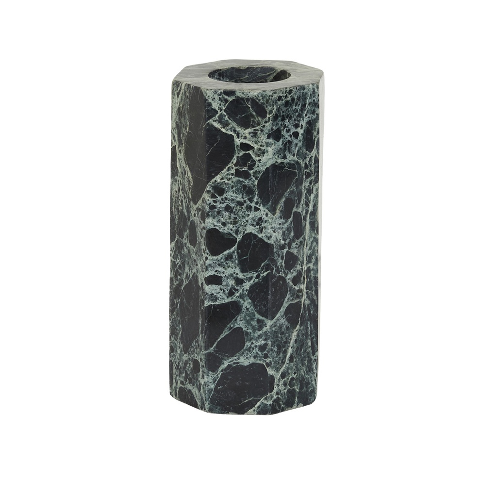 [RUFUS-ZENITH-VASE-SMALL-SPIDER-GREEN-MARBLE-DEC-RUF-ZENH-VASE-SM] Rufus Zenith Vase Small - Spider Green Marble