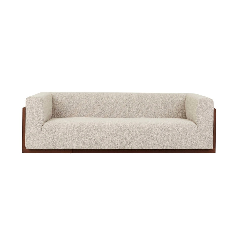 Juno Frame 3 Seater Sofa - Owl Speckle - Walnut Ash