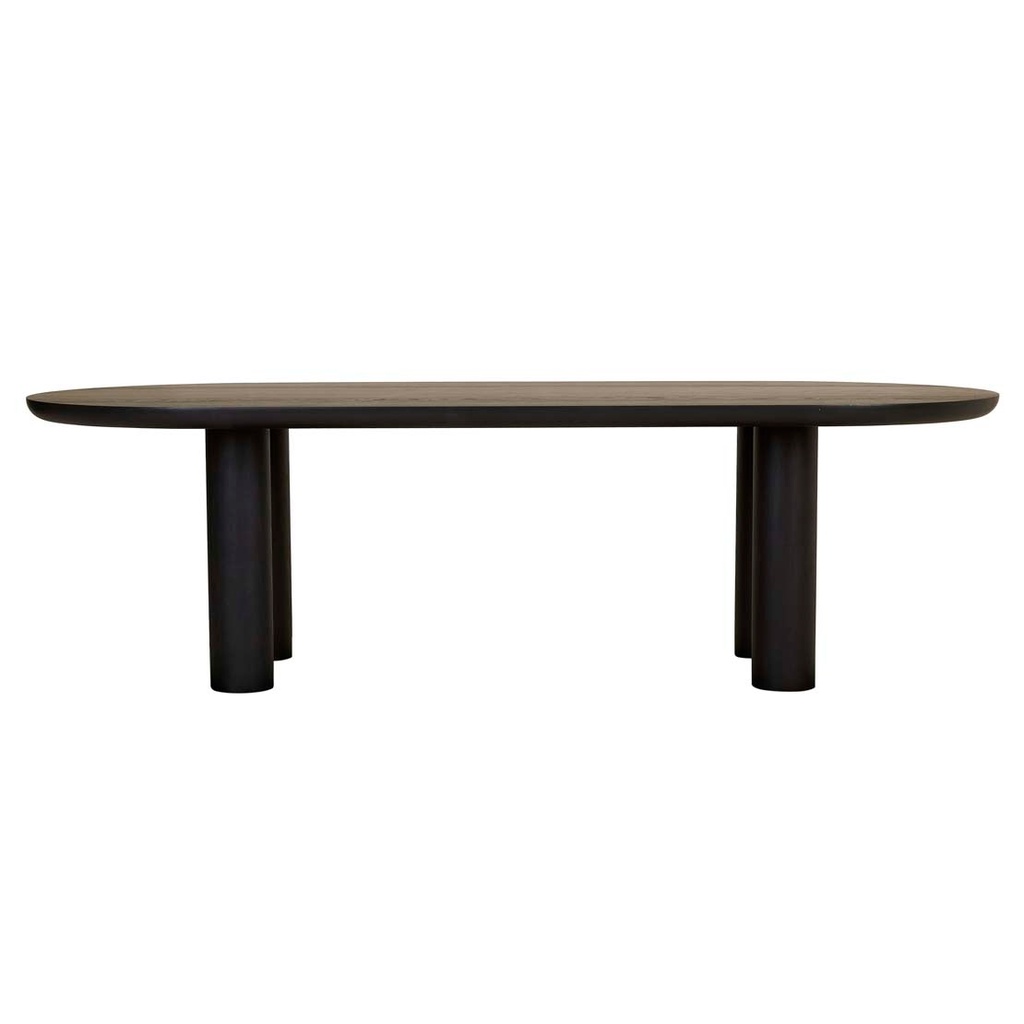 [SEB-OVAL-FOUR-LEG-DINING-TABLE-BLACK-OAK-DT-SEB-OVL-4L-X-KIT] Seb Oval Four Leg Dining Table - Black Oak