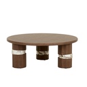 Everest Coffee Table - Smoked Ash - Matt Ocean Marble