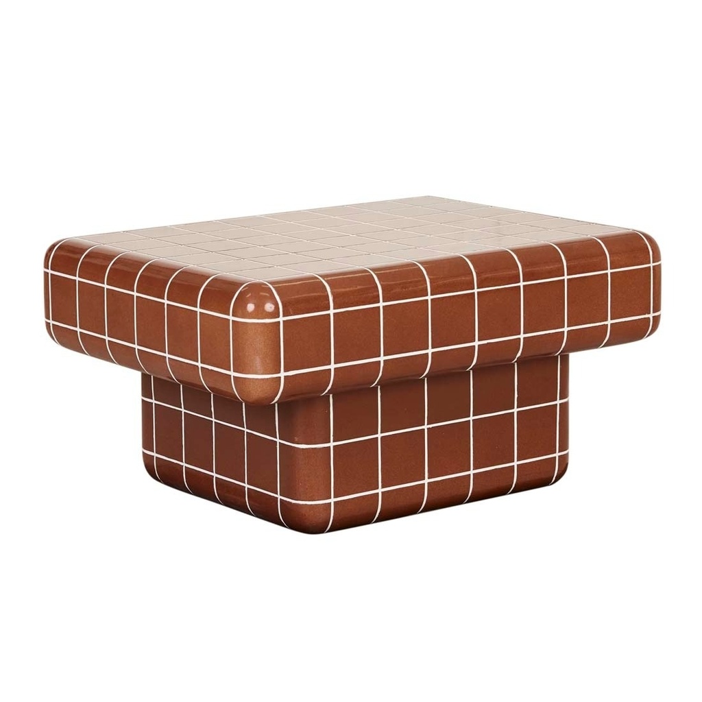 [SEVILLE-TILE-COFFEE-TABLE-RED-GLAZE-CTR-SEVIL-TILE] Seville Tile Coffee Table - Red Glaze