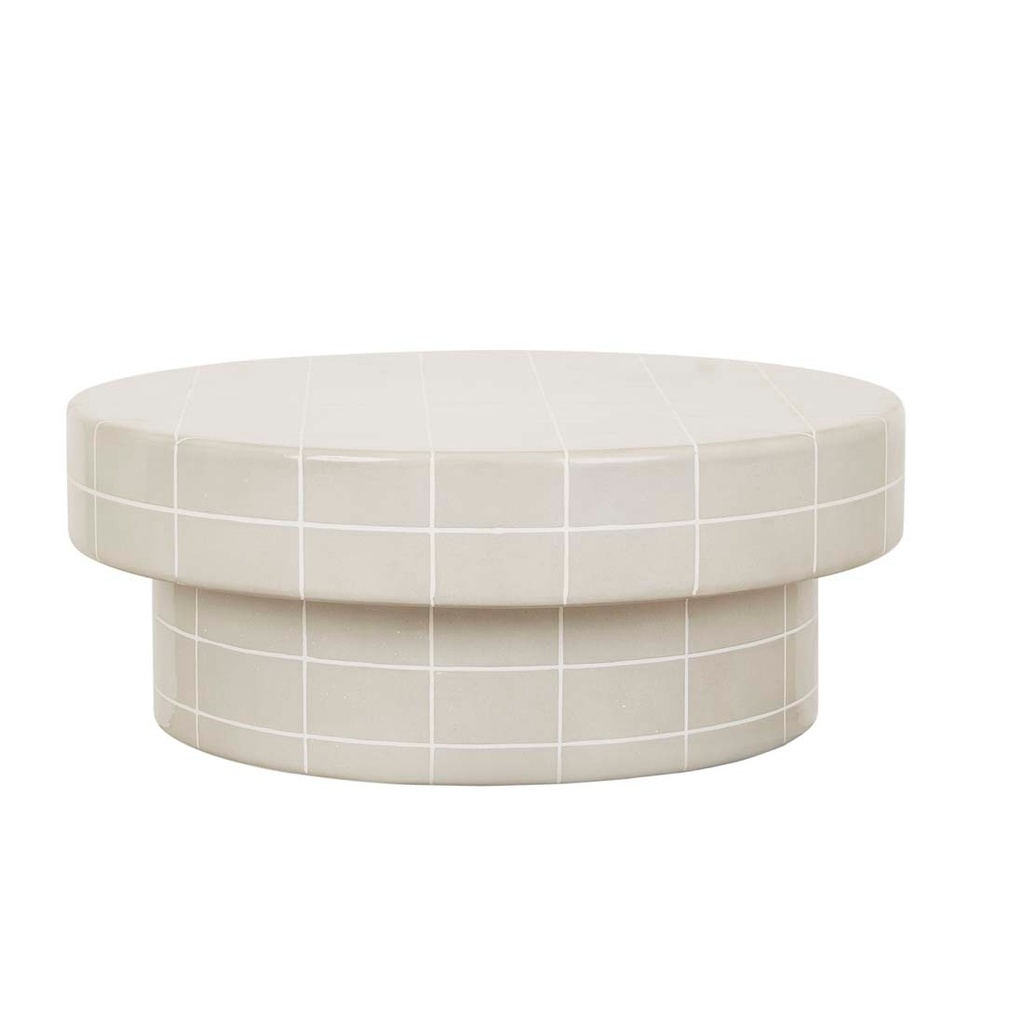 [SEVILLE-TILE-ROUND-COFFEE-TABLE-PEARL-WHITE-CTO-SEVIL-TILE-RND] Seville Tile Round Coffee Table - Pearl White