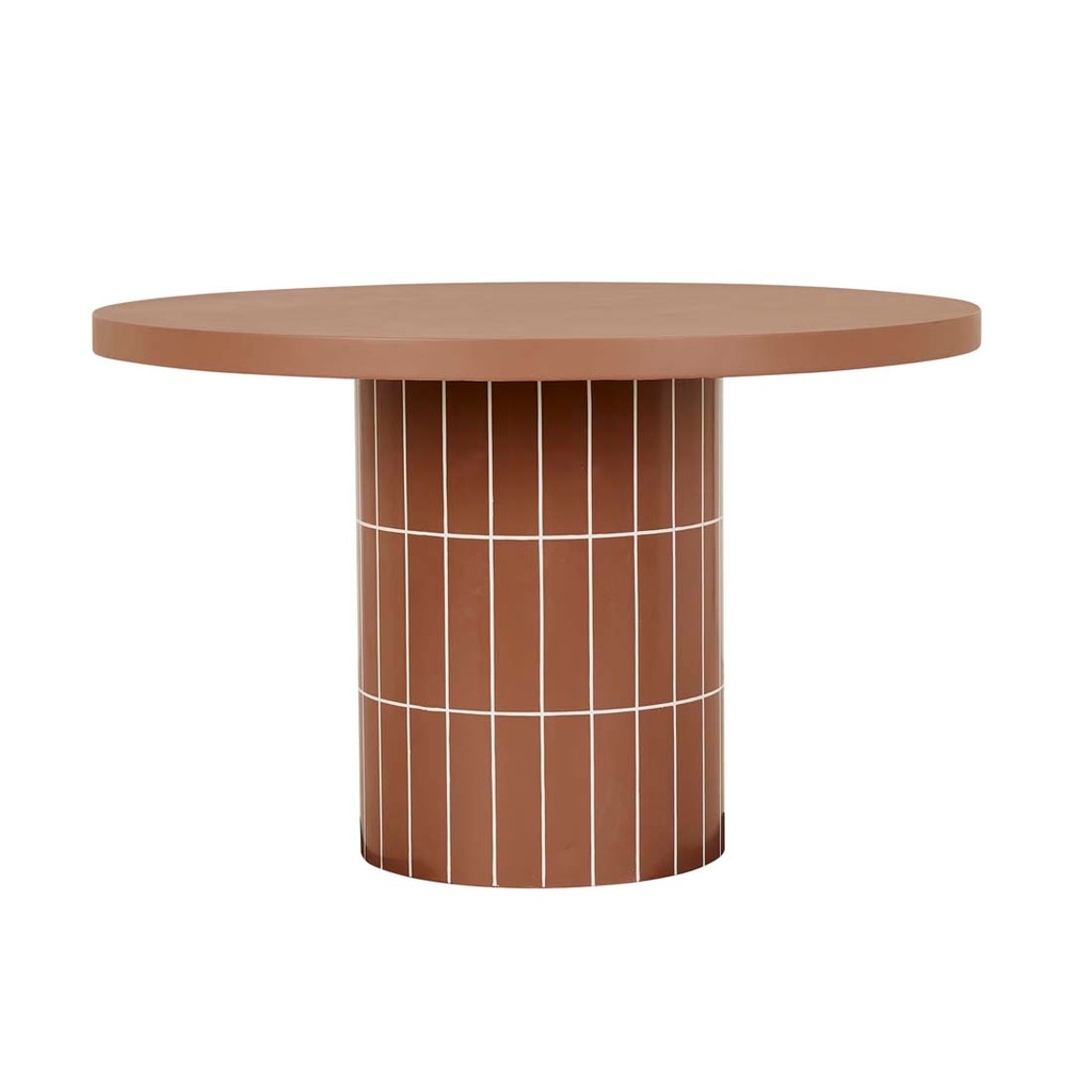 [SEVILLE-TILE-ROUND-DINING-TABLE-BURNT-SIENNA-TILE-BURNT-SIENNA-DT-SEVIL-TILE-RND-BURNT-SIENNA] Seville Tile Round Dining Table - Burnt Sienna Tile - Burnt Sienna