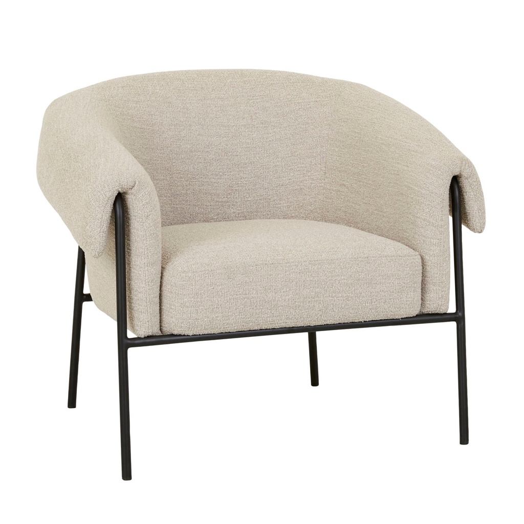 [SID-OCCASIONAL-CHAIR-NOUGAT-BLACK-METAL-CH-SID-OCC-BLACK-METAL] Sid Occasional Chair - Nougat - Black Metal