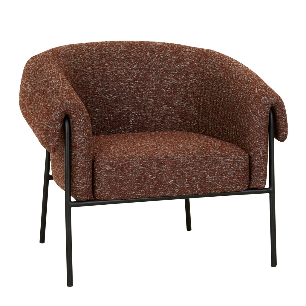 [SID-OCCASIONAL-CHAIR-RUSSET-BLACK-METAL-CH-SID-OCC-BLACK-METAL] Sid Occasional Chair - Russet - Black Metal