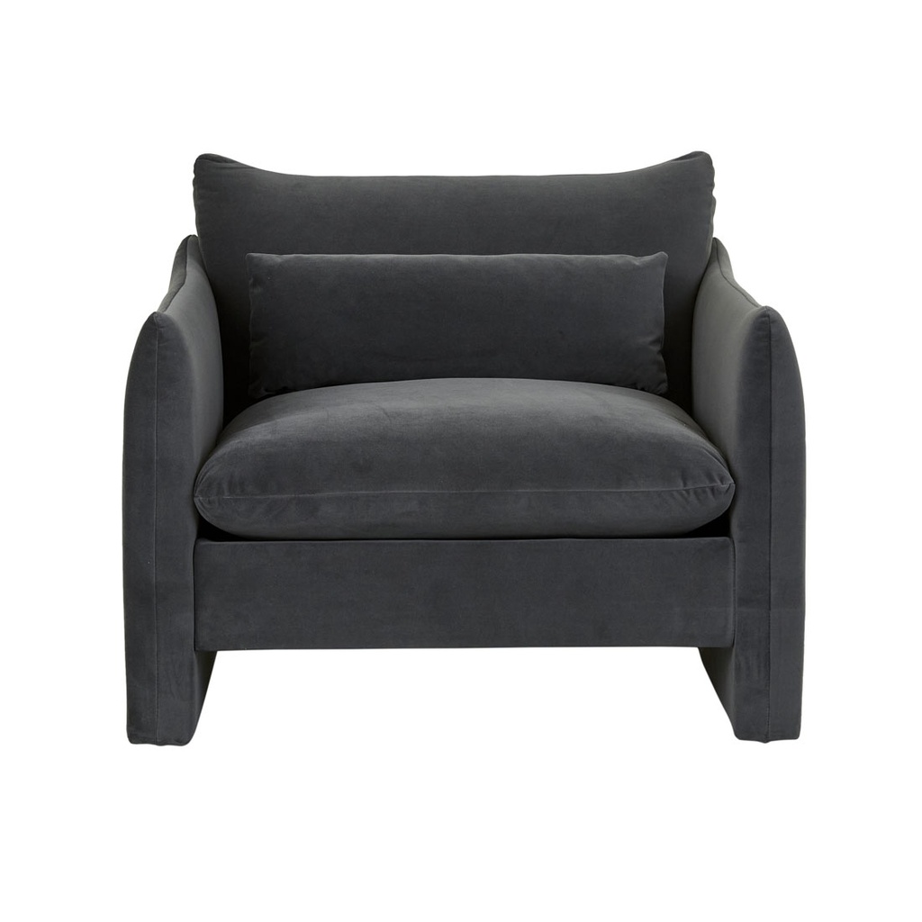 [SIDNEY-PEAK-SOFA-CHAIR-NOCTURNE-VELVET-SOF-SID-PEAK1S] Sidney Peak Sofa Chair - Nocturne Velvet