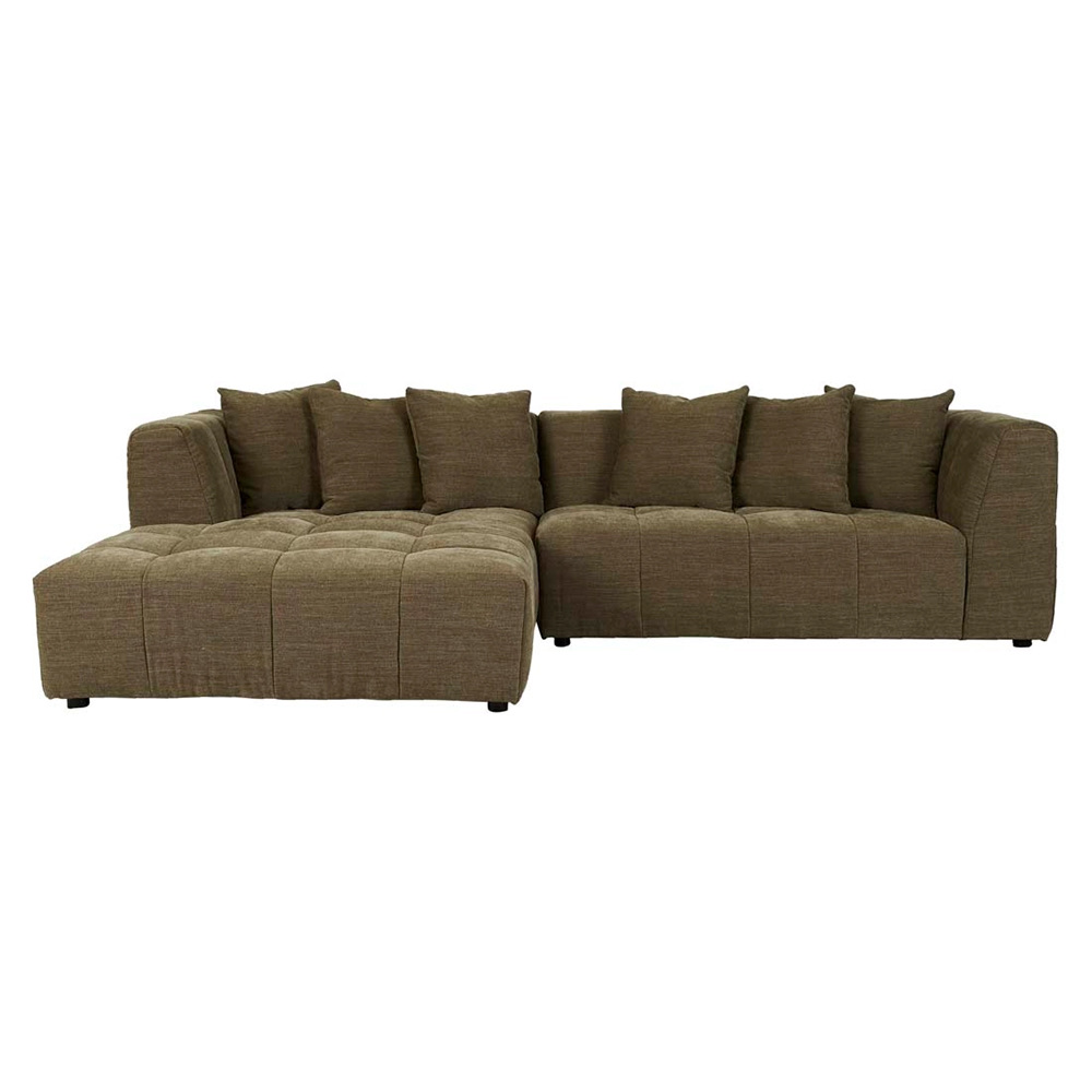 [SOF-SID-SLCH-3S-LCH-2SRARM-CPLOL] Sidney Slouch 3-Seater Left Chaise Sofa with 2-Seater Arm - Copeland Olive