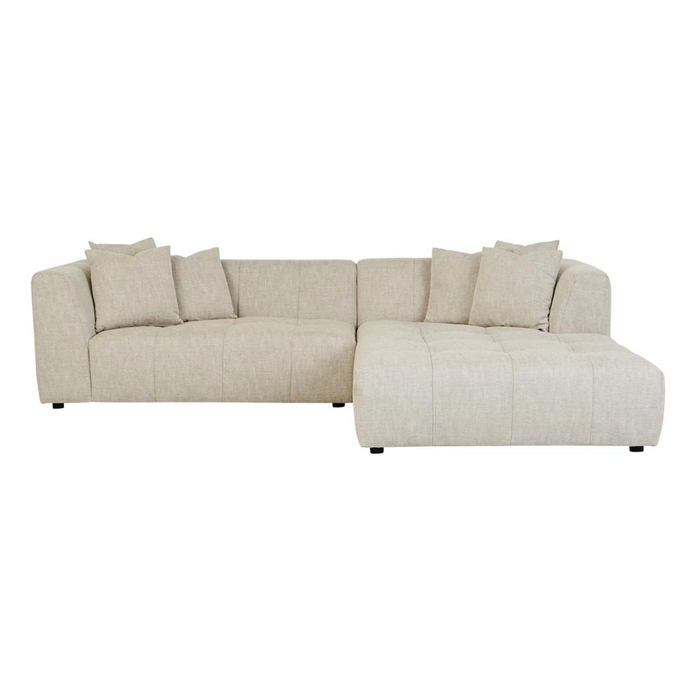 [SOF-SID-SLCH-3S-RCH-2SLARM-BRLY] Sidney Slouch 3-Seater Right Chaise Sofa with 2-Seater Arm - Barley