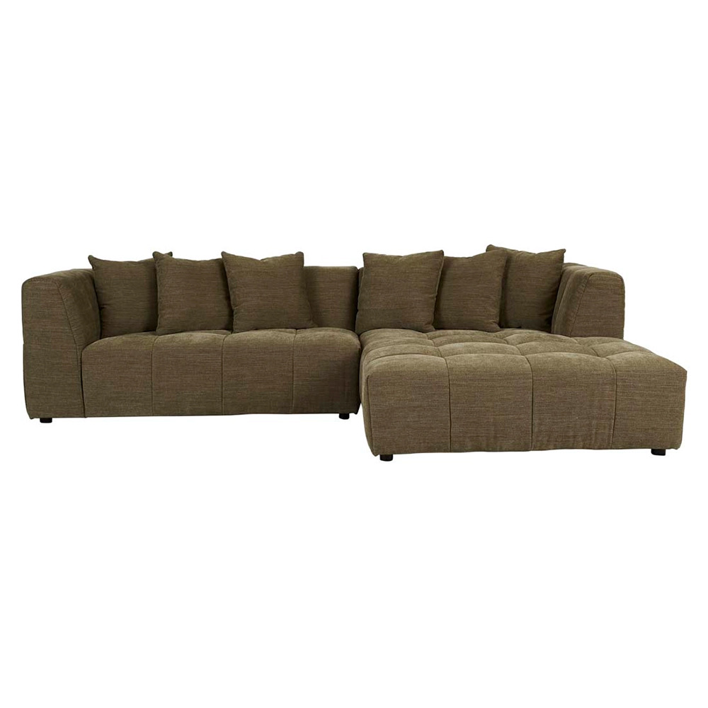 [SOF-SID-SLCH-3S-RCH-2SLARM-CPLOL] Sidney Slouch 3-Seater Right Chaise Sofa with 2-Seater Arm - Copeland Olive