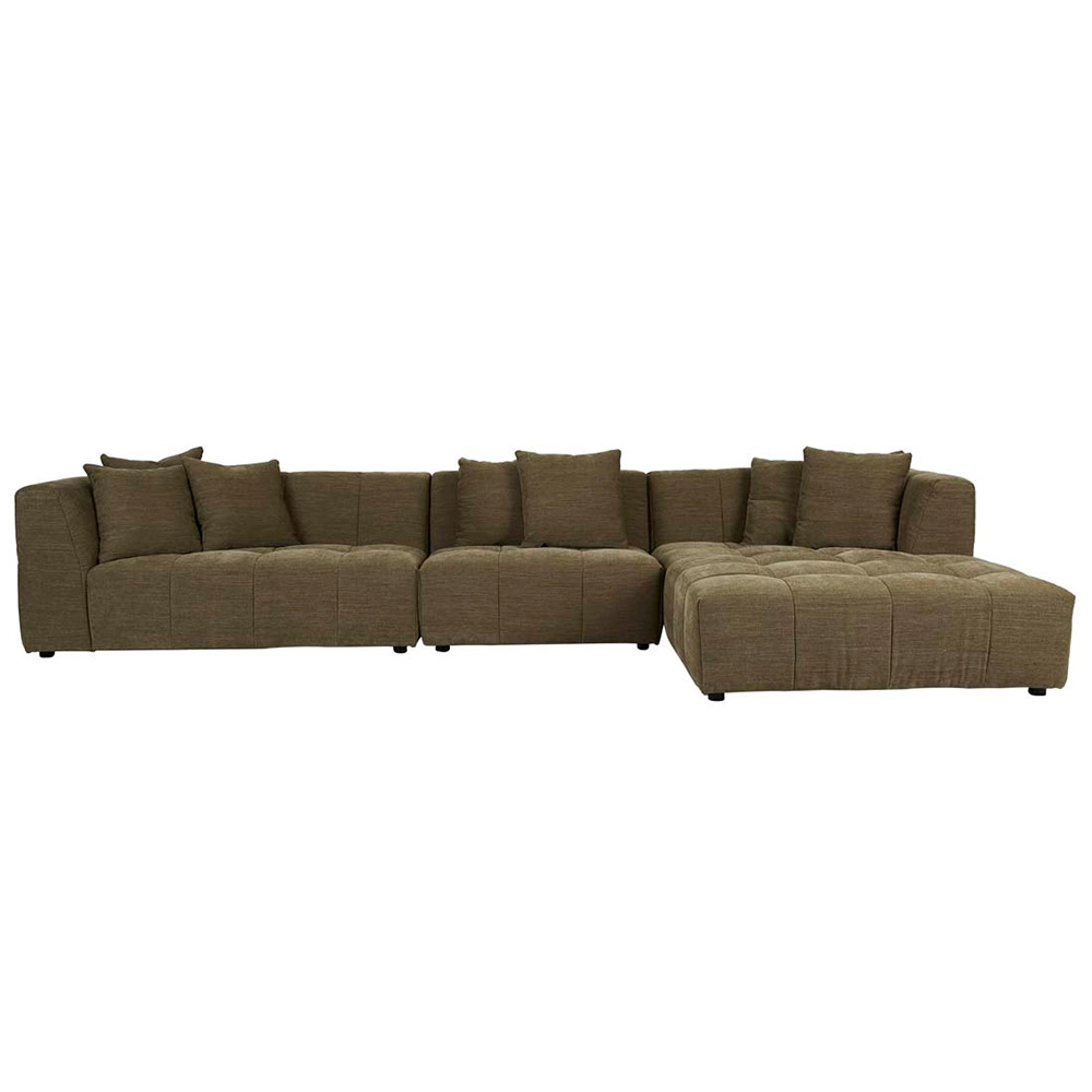 [SOF-SID-SLCH-4S-2SLARM-CTR-RCH-CPLOL] Sidney Slouch 4-Seater Right Chaise with Arm - Copeland Olive