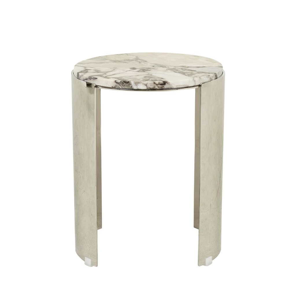 [SILAS-CRESCENT-MARBLE-SIDE-TABLE-POLISHED-STAINLESS-STEEL-MATT-OCEAN-MARBLE-LTO-SILAS-CRES-MAR-MATT-OCEAN-MARBLE] Silas Crescent Marble Side Table - Polished Stainless Steel - Matt Ocean Marble