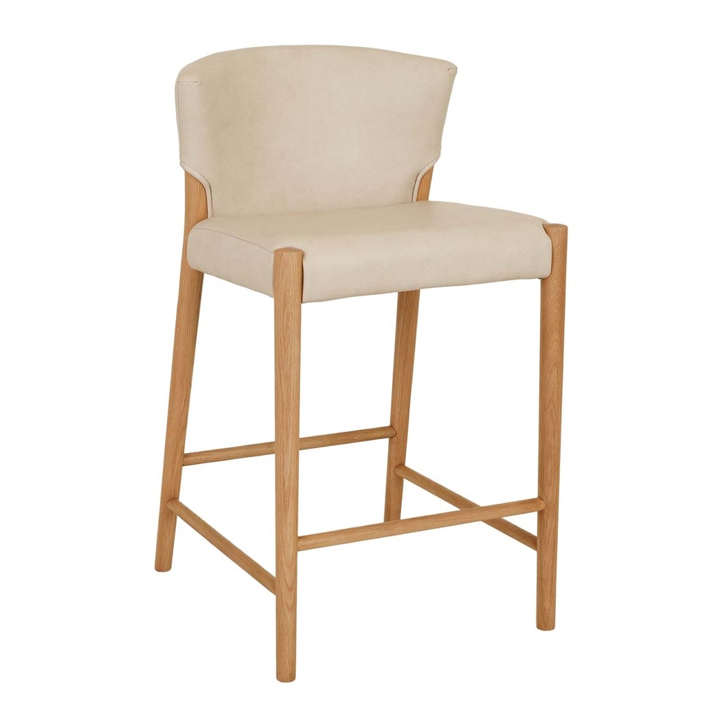 [SKETCH-RONDA-BARSTOOL-LIMESTONE-LEATHER-LIGHT-OAK-BS-SKE-RON-UPH-X-LIGHT-OAK] Ronda Barstool - Limestone Leather - Light Oak