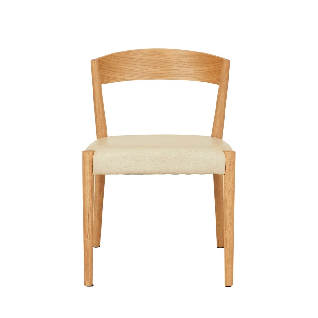 [SKETCH-RONDA-DINING-CHAIR-LIMESTONE-LEATHER-LIGHT-OAK-CH-SKE-RON-LIGHT-OAK] Ronda Dining Chair - Limestone Leather - Light Oak