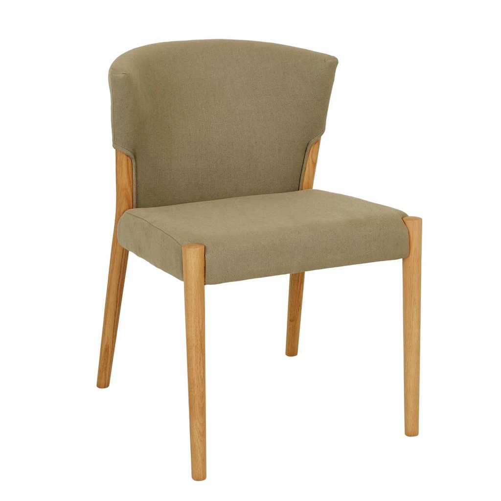 [SKETCH-RONDA-UPHOLSTERED-DINING-CHAIR-ARMY-GREEN-LIGHT-OAK-CH-SKE-RON-UPH-LIGHT-OAK] Ronda Upholstered Dining Chair - Army Green - Light Oak