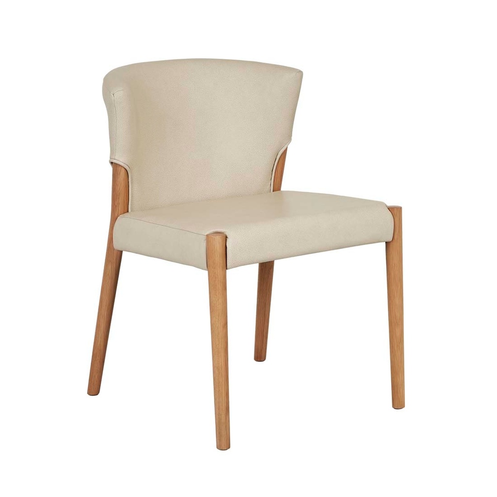[SKETCH-RONDA-UPHOLSTERED-DINING-CHAIR-LIMESTONE-LEATHER-LIGHT-OAK-CH-SKE-RON-UPH-LIGHT-OAK] Ronda Upholstered Dining Chair - Limestone Leather - Light Oak