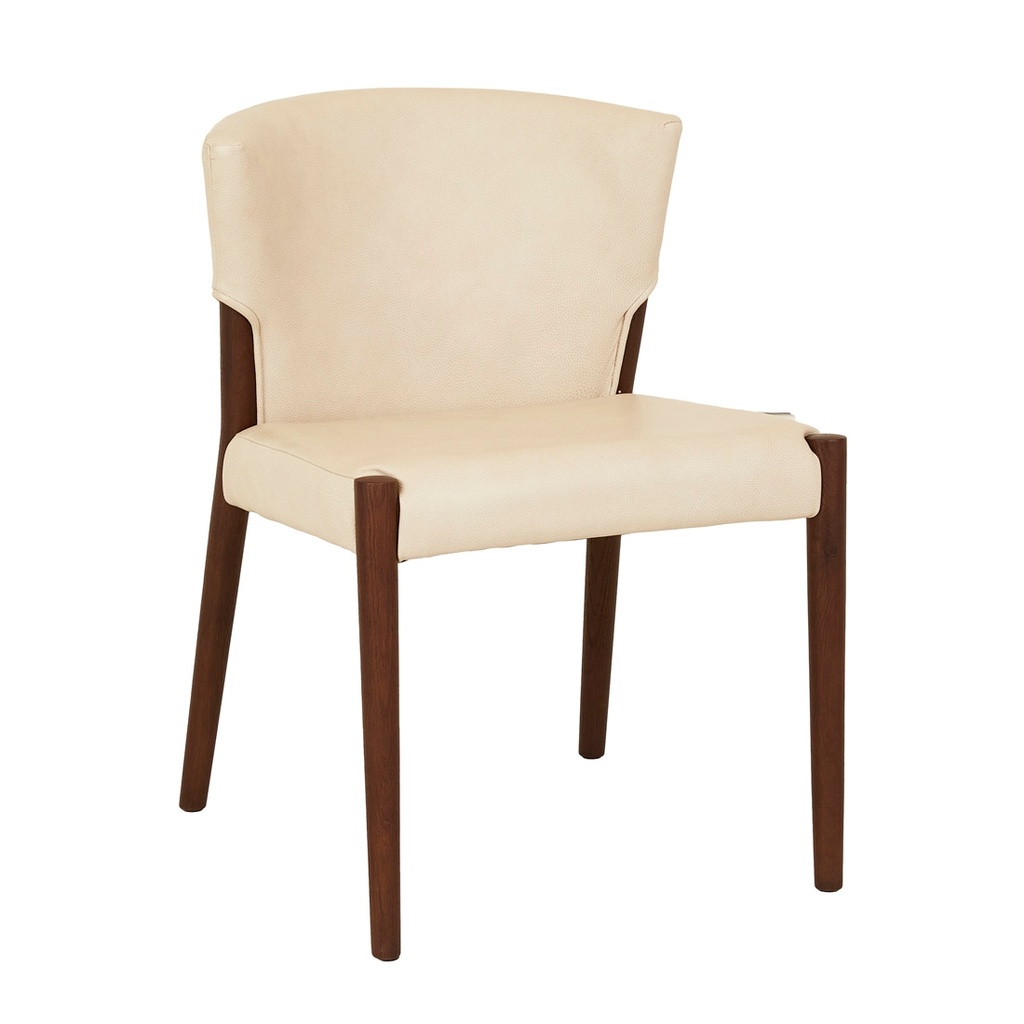 [SKETCH-RONDA-UPHOLSTERED-DINING-CHAIR-LIMESTONE-LEATHER-SMOKED-OAK-CH-SKE-RON-UPH-SMOKED-OAK] Ronda Upholstered Dining Chair - Limestone Leather - Smoked Oak