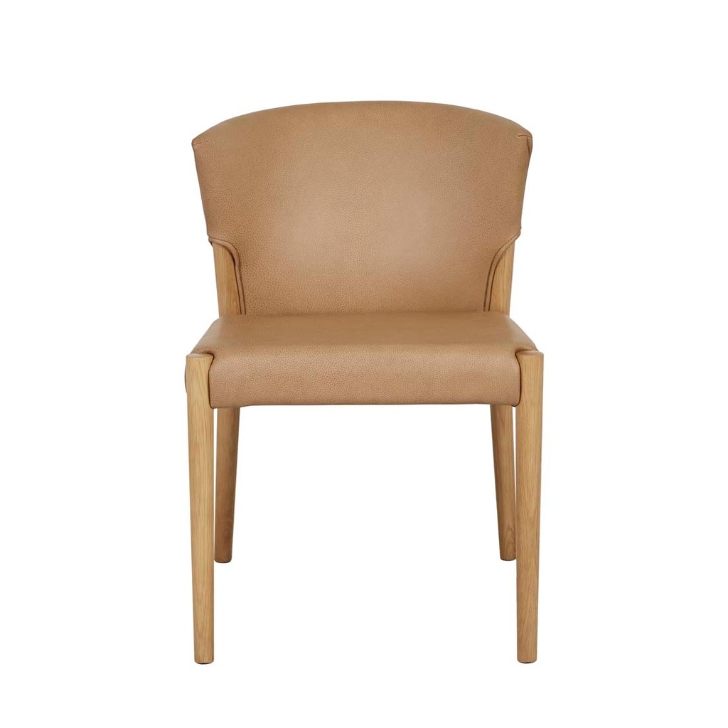 [SKETCH-RONDA-UPHOLSTERED-DINING-CHAIR-PECAN-LEATHER-LIGHT-OAK-CH-SKE-RON-UPH-LIGHT-OAK] Ronda Upholstered Dining Chair - Pecan Leather - Light Oak