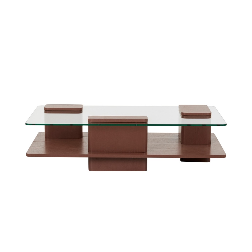[TEDDY-GLASS-COFFEE-TABLE-CLEAR-TEMPERED-GLASS-BRICK-CT-TEDDY-X-BRICK] Teddy Coffee Table - Clear Tempered Glass - Brick