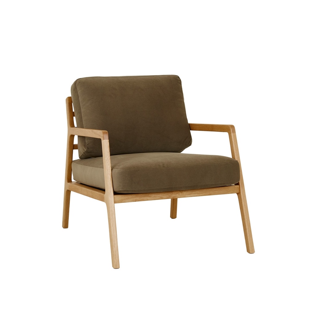 [SKETCH-NYSSE-OCCASIONAL-CHAIR-OLIVE-NANO-SUEDE-LIGHT-OAK-CH-SKE-NYS-OCC-LIGHT-OAK] Tolv Nysse Occasional Chair - Olive Nano-Suede - Light Oak