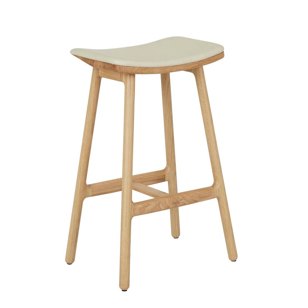 [SKETCH-ODD-UPHOLSTERED-BARSTOOL-LIMESTONE-LEATHER-LIGHT-OAK-BS-SKE-ODD-UPH-X-LIGHT-OAK] Tolv Odd Upholstered Barstool - Limestone Leather - Light Oak